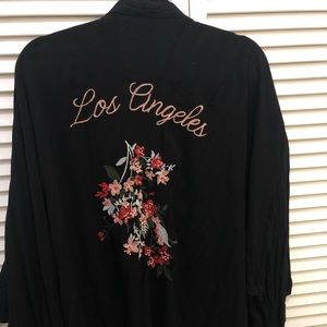 Los Angeles Black Kimono plus size 2x